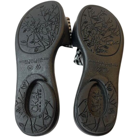 OKAb Madison Slide Sandals With Gingham Check Bow Size Medium (6.5-7.5) - Picture 7 of 10